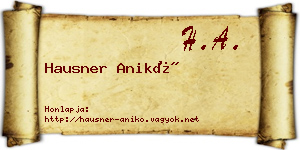 Hausner Anikó névjegykártya